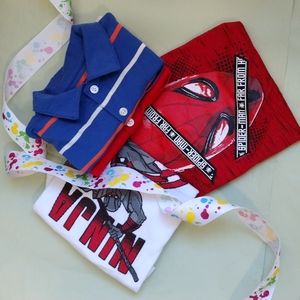 Boys Spider-Man T-shirt polos small 4 item bundle set 🎁